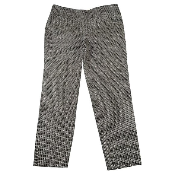 Ann Taylor Loft Pants Womens 8 Julie Ankle Slim Fit Stretch Crop Geometric Patte - Picture 1 of 10